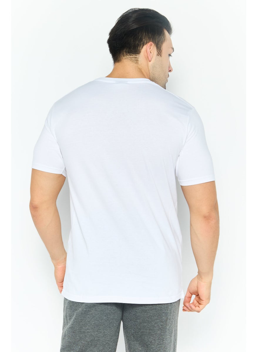 Ellesse - Men Sportswear Fit Short Sleeves Brand Logo Outdoor T-Shirt, White - Image 1