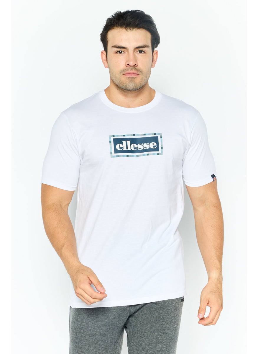 Ellesse - Men Sportswear Fit Short Sleeves Brand Logo Outdoor T-Shirt, White - Image 1