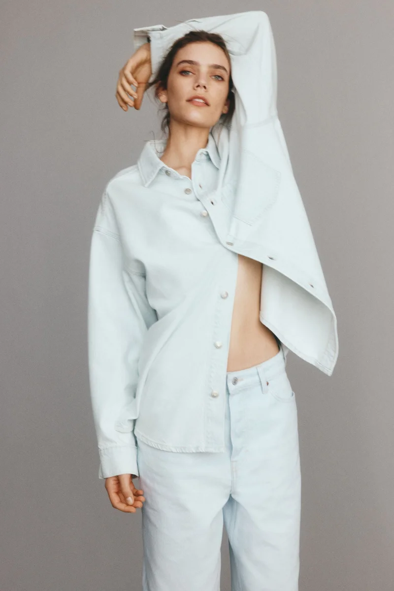 H&M Feather Soft Oversized denim shirt