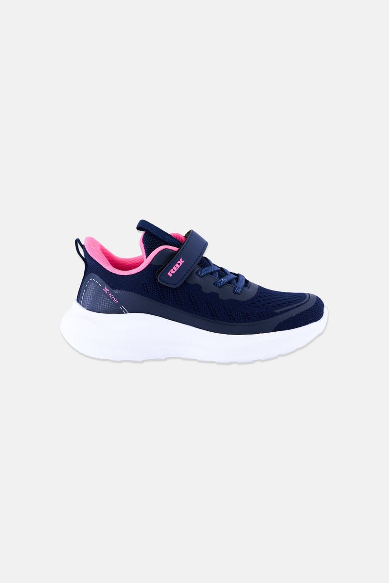 RBX Kids Girl Brand Logo Velcro Closure Running Shoes, Navy Blue - Image 3