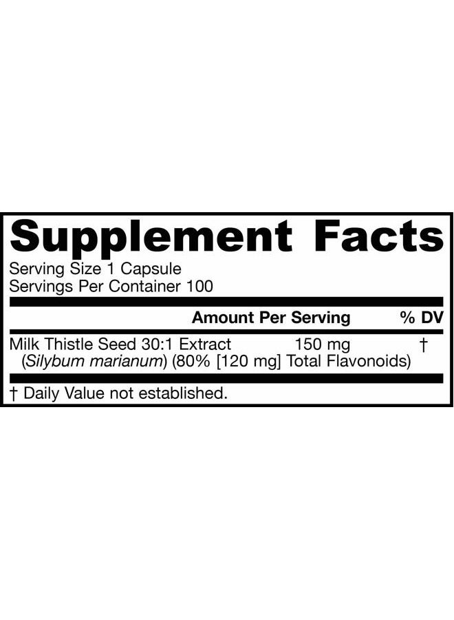 jarrow formulas Milk Thistle 150 mg - 100 Veggie Capsules - Antioxidant Supporting Immune Response, Liver Function & Glutathione - Up to 100 Servings (packaging may vary) - Image 2