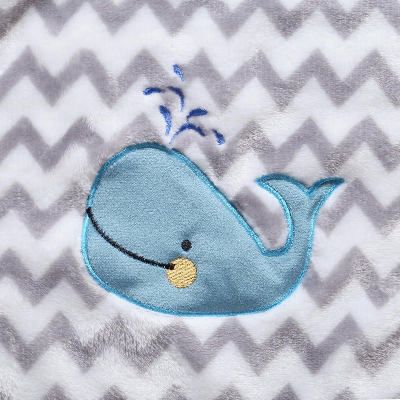 CREVENT 76x102cm Cute Cozy Fluffy Warm Baby Blanket for Girls Boys Infants Toddlers' Bedding Crib Cot Stroller, Baby Shower Newborn - Whale - Image 5