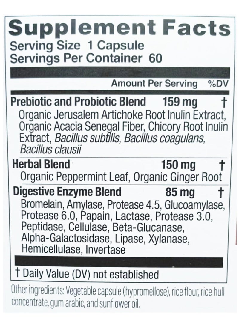 Physician's CHOICE Digestive Enzyme Blend with Prebiotics + Probiotics, 60 Capsules - Image 3