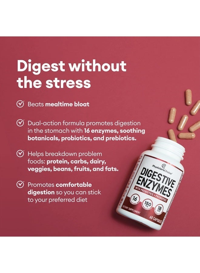 Physician's CHOICE Digestive Enzyme Blend with Prebiotics + Probiotics, 60 Capsules - Image 4