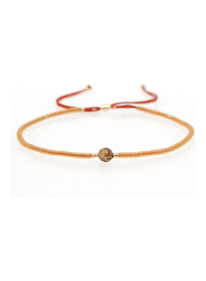 NIBEMINENT Hand-Woven Friendship Rope With Mixed Colour Rice Beads 