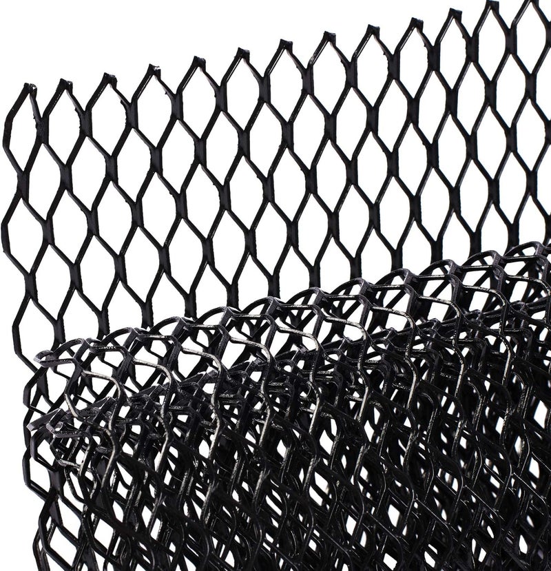 AggAuto 40"x13" Car Grill Mesh - Black Aluminum Alloy Rhombic Hole Bumper Grille Insert, Universal Fit - Image 1