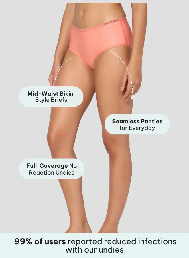 Intimate Queen Salmon Lemon Bae Briefs – Seamless Calm, Made with Lemon Peel | Sweat-Wicking & Made for Sensitive Skin for Women | Best Price UAE