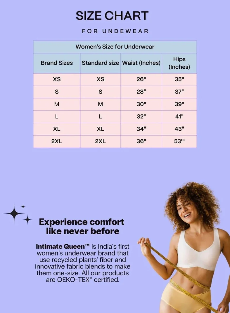 Intimate Queen Salmon Lemon Bae Briefs – Seamless Calm, Made with Lemon Peel | Sweat-Wicking & Made for Sensitive Skin for Women | Best Price UAE