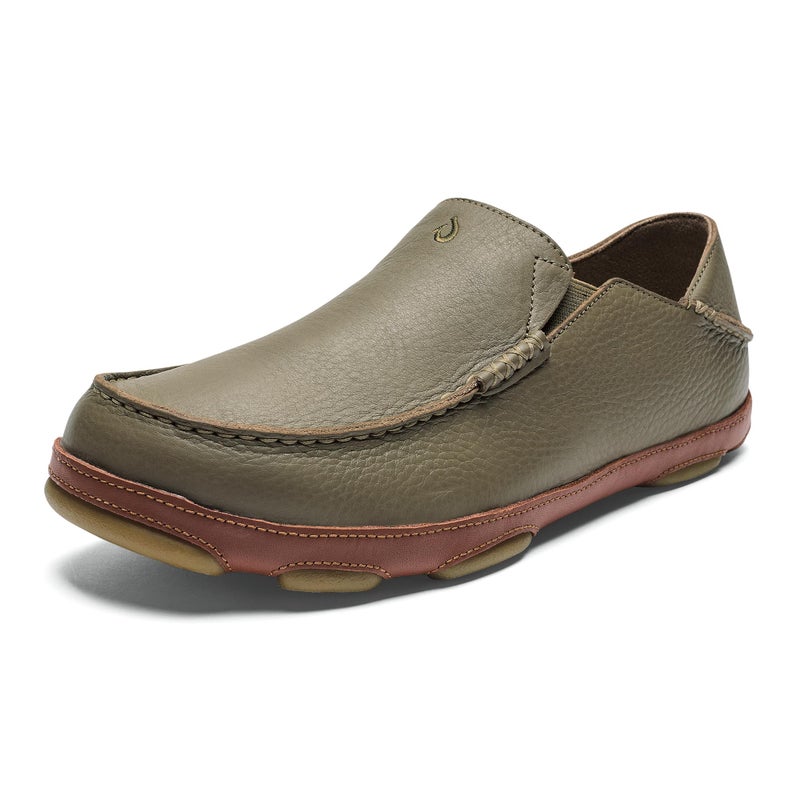 OLUKAI Moloa Men's Premium Leather Shoes, Easy Slip On & Off Design, Casual & Versatile Loafer, Drop-in Heel & Enhanced Traction, Clay/Toffee, 11 - Image 1