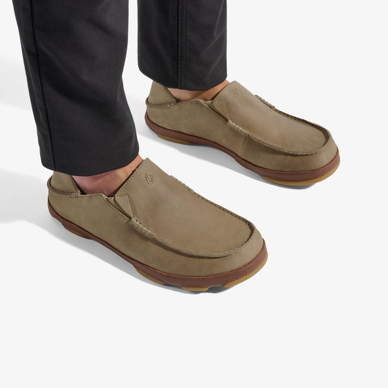 OLUKAI Moloa Men's Premium Leather Shoes, Easy Slip On & Off Design, Casual & Versatile Loafer, Drop-in Heel & Enhanced Traction, Clay/Toffee, 11 - Image 2