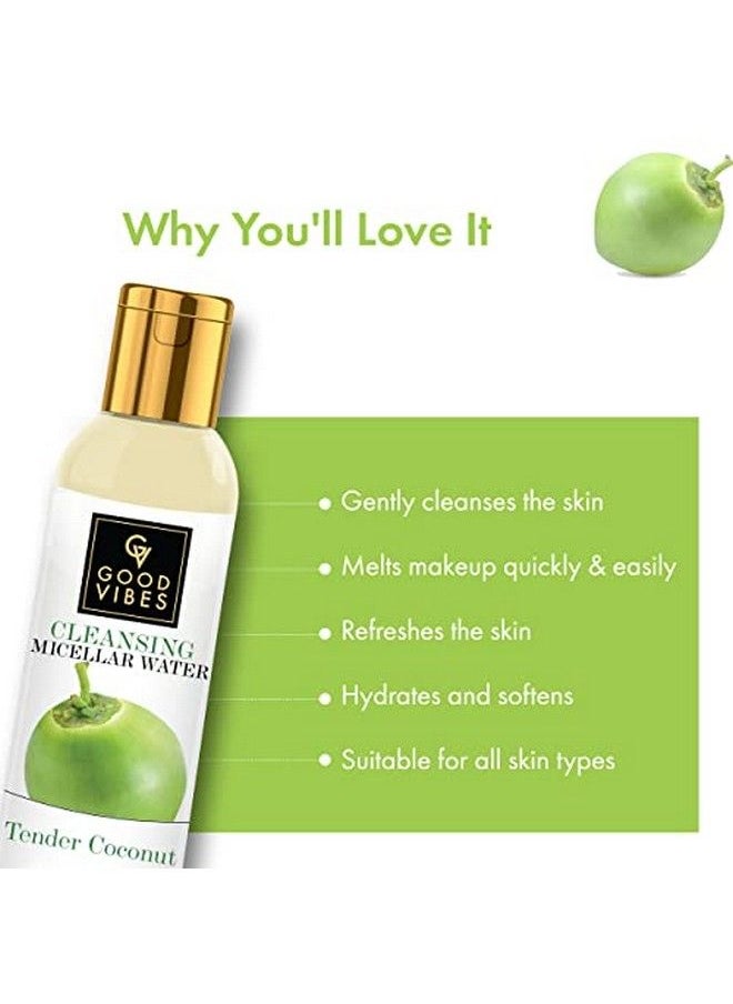 Tender Coconut Cleansing Micellar Water 120 Ml | Makeup Remover For All Skin Types | Hydrating Moisturizing & Soothing Micellar Cleansing Water | Vegan No Parabens Sulphates & Silicones