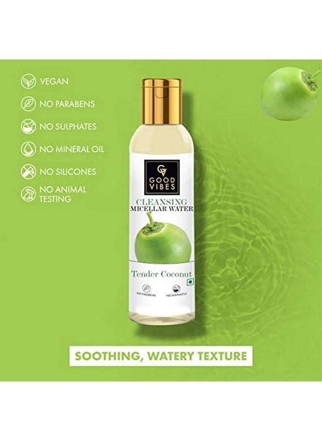 Tender Coconut Cleansing Micellar Water 120 Ml | Makeup Remover For All Skin Types | Hydrating Moisturizing & Soothing Micellar Cleansing Water | Vegan No Parabens Sulphates & Silicones