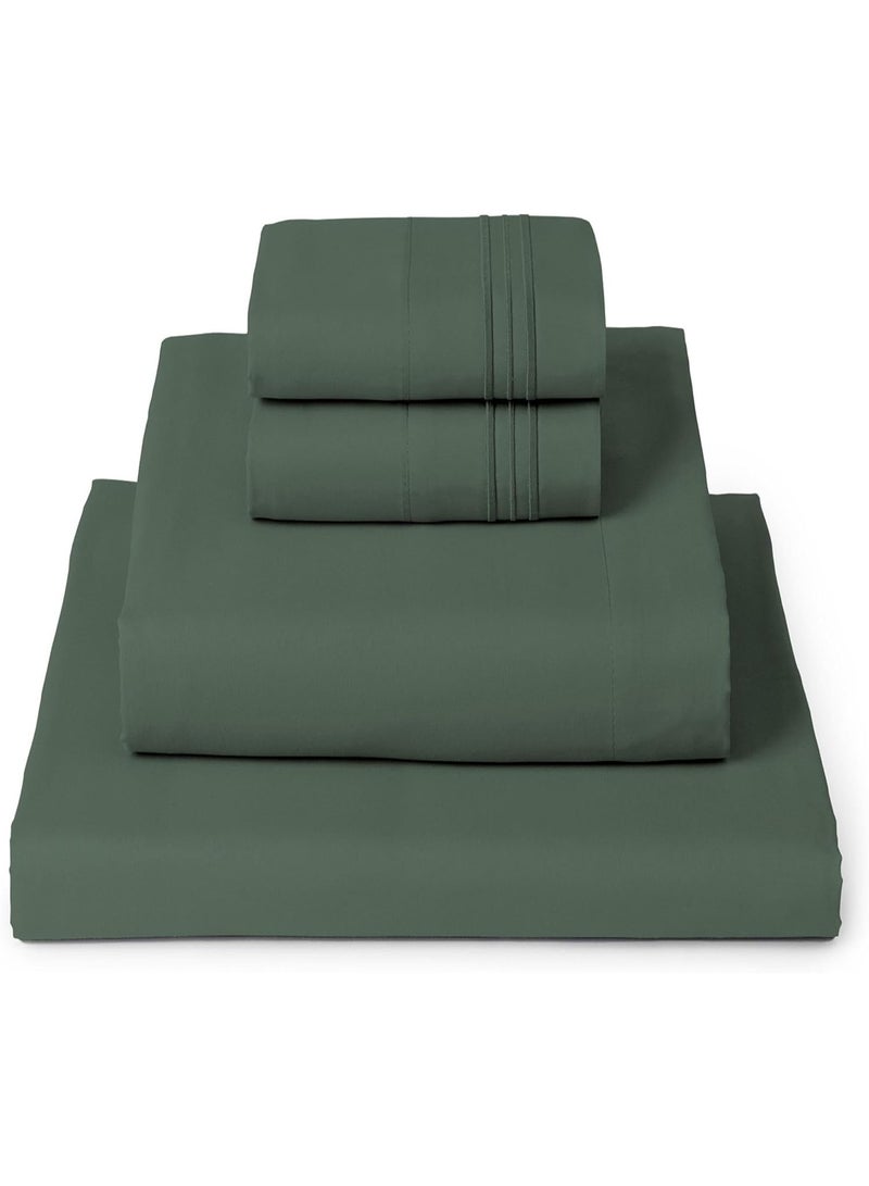 Mellanni King Sheets Set - 4 PC Iconic Collection Bedding - Hotel Luxury, Extra Soft, Cooling Bed Sheets - Wrinkle, Fade, Stain Resistant (King, Emerald Green) - Image 1