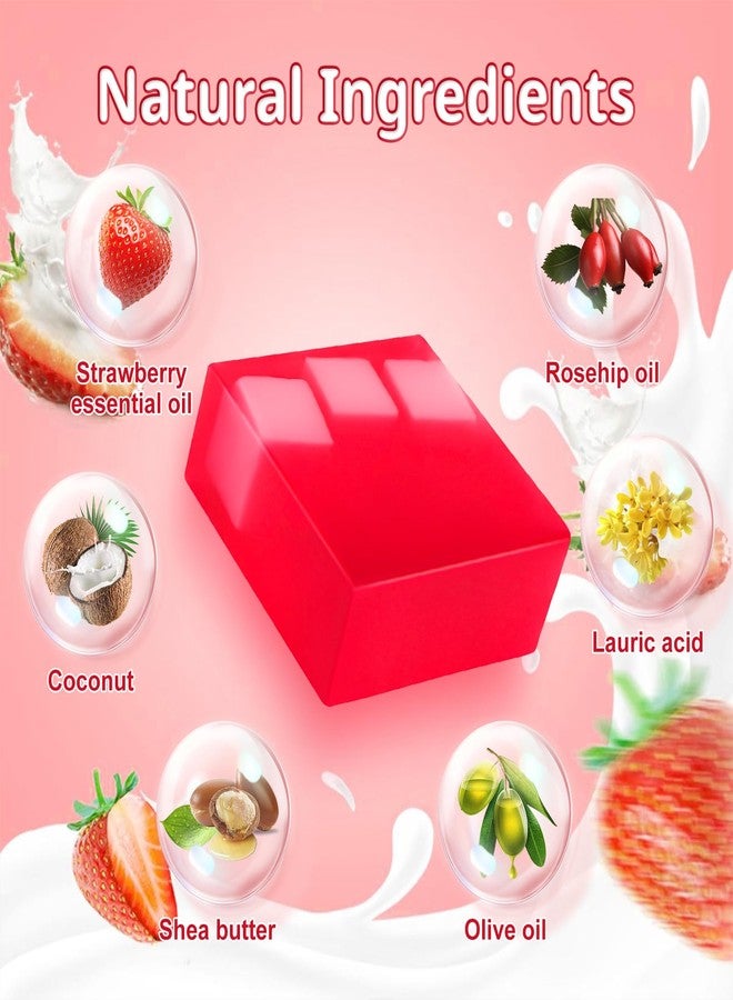 Bgtecho 4 Pcs Yoni Soap Bar, Natural Yoni Bar For Women Ph Balance, Feminine Wash Vaginal Care Soap Bars with Foaming Net, Eliminates Odor, Strawberry, 3.53 oz - Image 3