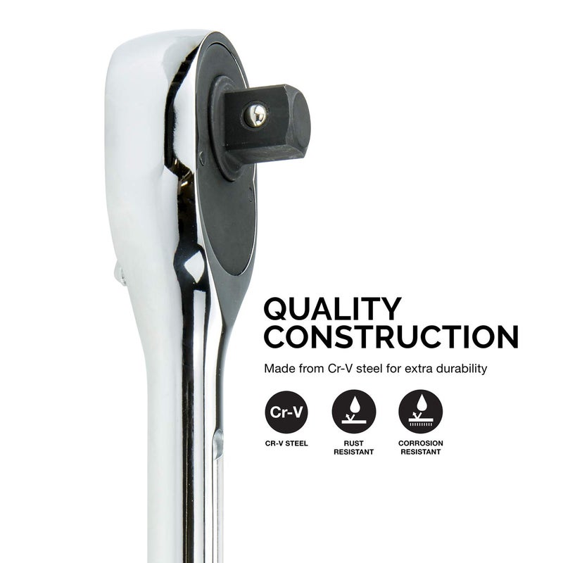 NEIKO 03069A 3/4-Inch-Drive Extendable Ratchet Handle, 24-Tooth Reversible Ratcheting Feature, Extends 24 to 39 3/4 Inches - Image 2