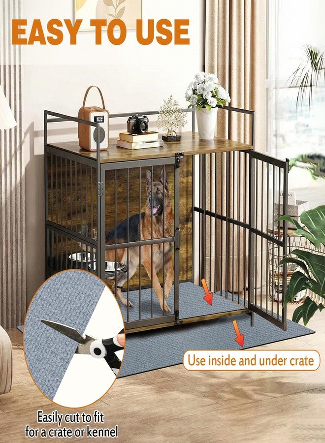 TRINKA Dog Crate Mat Liner, 46" X 60" X 0.2" Extra Large Waterproof Non-Slip Mat for Under Dog Kennel, Absorbs Urine Washable Reusable Under Pet Crate Pad to Protect Floors (Light Gray) - Image 4