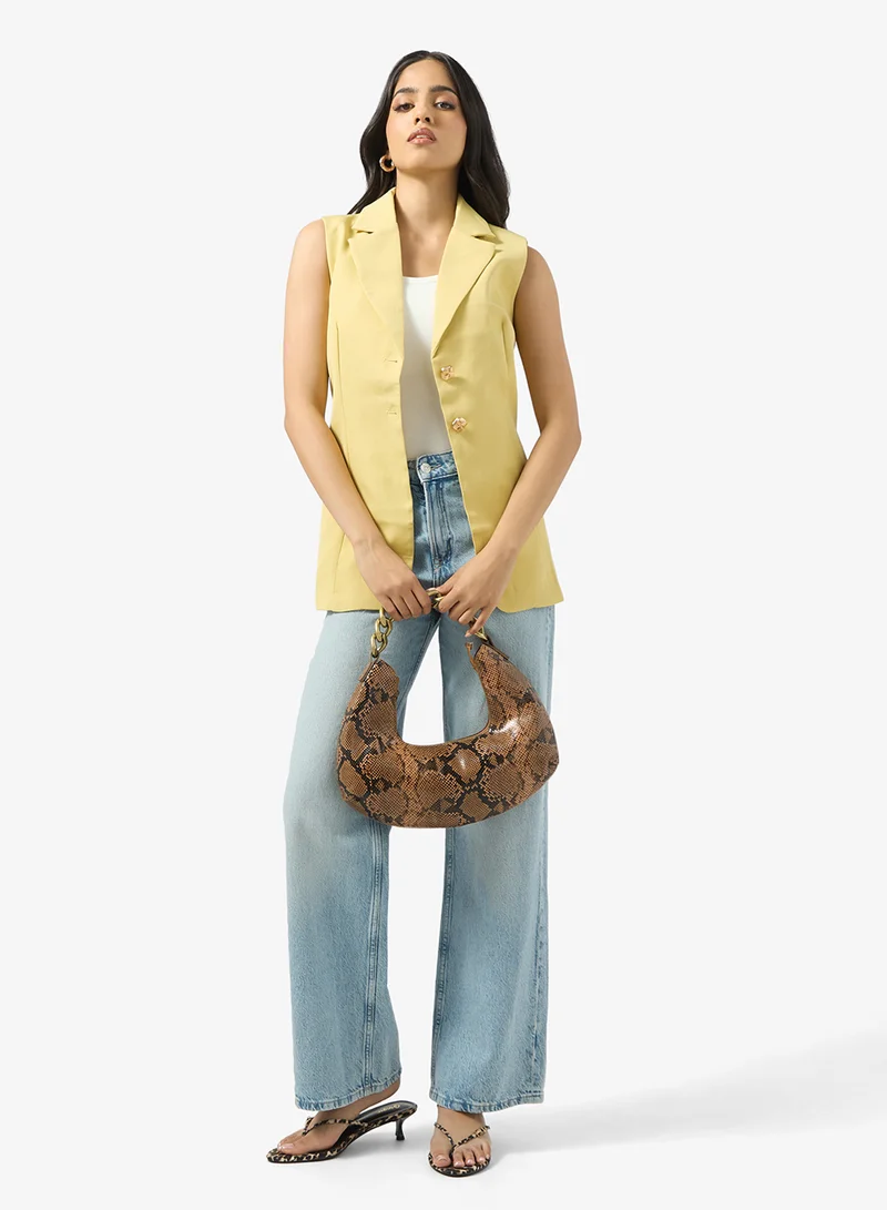 Ginger Longline Button Up Waistcoat