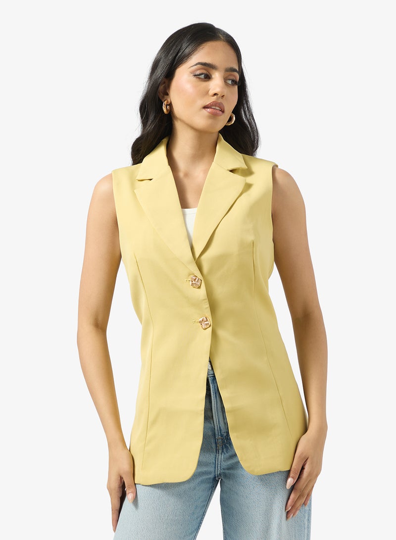 Ginger Longline Button Up Waistcoat - Image 1