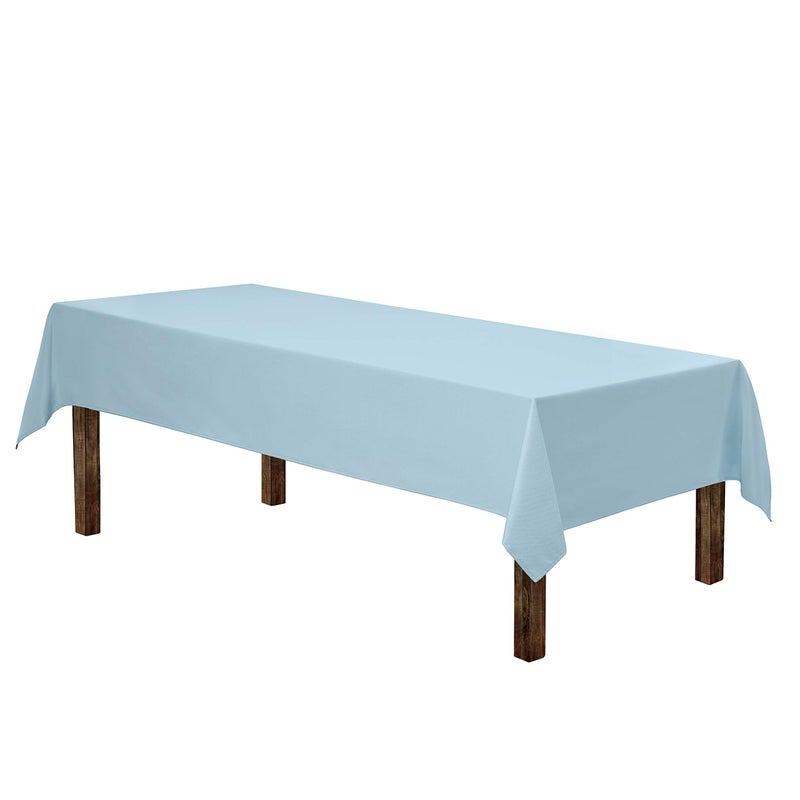 Gee Di Moda Rectangle Tablecloth - 60 x 84 Inch Baby Blue Table Cloth for 5 Foot Rectangle Table - Heavy Duty Washable Fabric - for 5 Ft Buffet Table, Holiday Party, Dinner, Wedding & Baby Shower - Image 2
