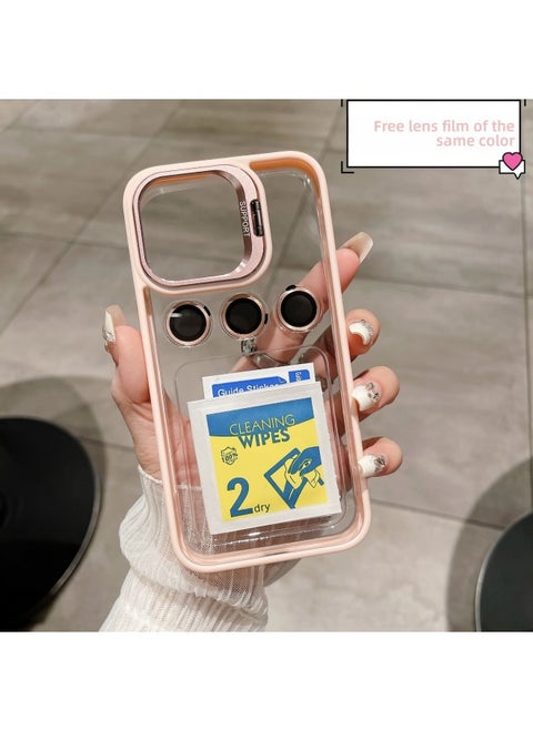 Creative Invisible Stand For Iphone 15 Pro Max Case Suitable For Iphone Camera Film Transparent Digital Computer/For Iphone Protective Cover-Color:Pink-Applicable Model:For Iphone13PRO