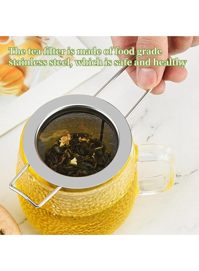 2PCS 304 الفولاذ المقاوم للصدأ Tea Infuser مع الغطاء ، مصفية شبكة رقيقة إضافية لشاي الأوراق الفضيحة ، مقبض الشاي القابل للطي للكوب ، الأكواب والأواني ، غسالة الصحون آمنة - Image 4