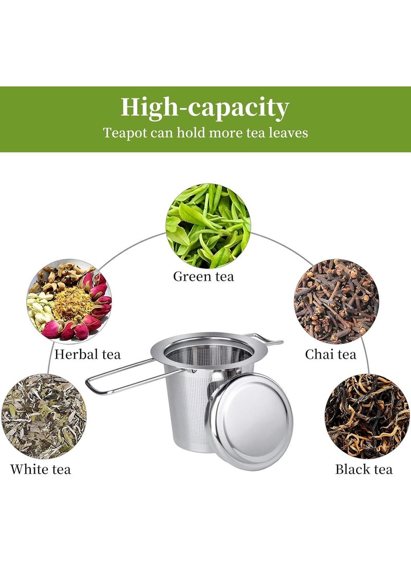2PCS 304 الفولاذ المقاوم للصدأ Tea Infuser مع الغطاء ، مصفية شبكة رقيقة إضافية لشاي الأوراق الفضيحة ، مقبض الشاي القابل للطي للكوب ، الأكواب والأواني ، غسالة الصحون آمنة - Image 5