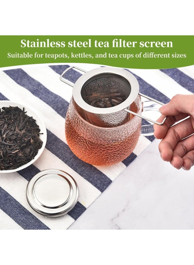 2PCS 304 الفولاذ المقاوم للصدأ Tea Infuser مع الغطاء ، مصفية شبكة رقيقة إضافية لشاي الأوراق الفضيحة ، مقبض الشاي القابل للطي للكوب ، الأكواب والأواني ، غسالة الصحون آمنة - Image 2