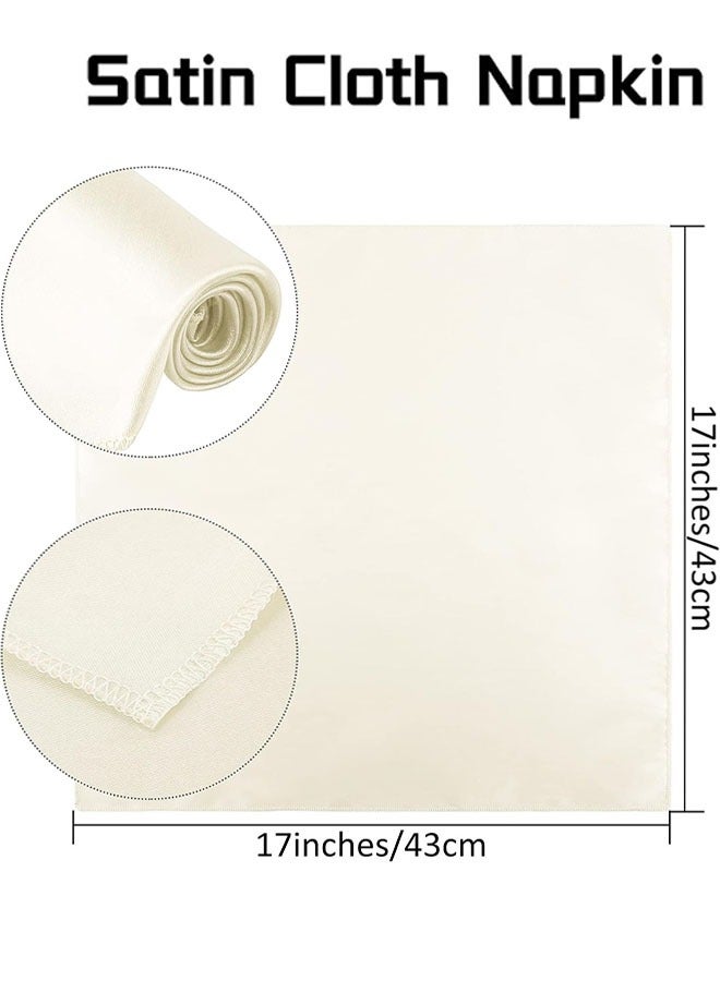 مناديل عشاء مربعة من الساتان 10 قطع مناديل عشاء مربعة من الساتان مقاس 17 × 17 بوصة مناديل مائدة ناعمة من القماش الناعم قابل للغسل لحفلات الزفاف حفلات العشاء في الأعياد - Image 2