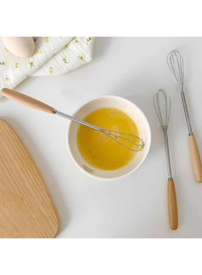High-quality stainless steel egg beater with a wooden handle – 19cm hand whisk for mixing sauces, whipping eggs, cream, and light batters – an essential kitchen tool for everyday use - Image 4