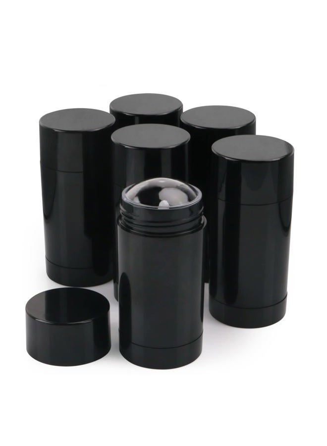 Lokusel 6 Pcs 30g/1oz Black Deodorant Containers Bottom Filling Deodorant Bottle Twist Up Deodorant Tubes For Homemade Deodorant Lip Balm - Image 1