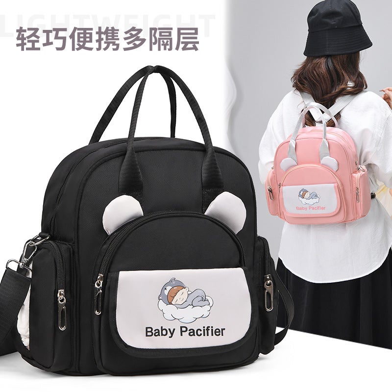 Cartoon Cute Baby Diaper Bag with Insulated Bottle Pockets - Image 3