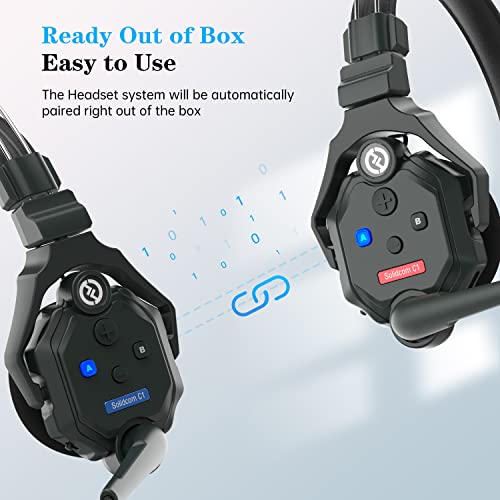 HollyView Hollyland Solidcom C1 8-Users [Official] Wireless Headset Intercom System Full Duplex 1100ft Team Communication Group Talk Single-Ear Headset, 1 Master & 7 Remote Headsets - Image 3