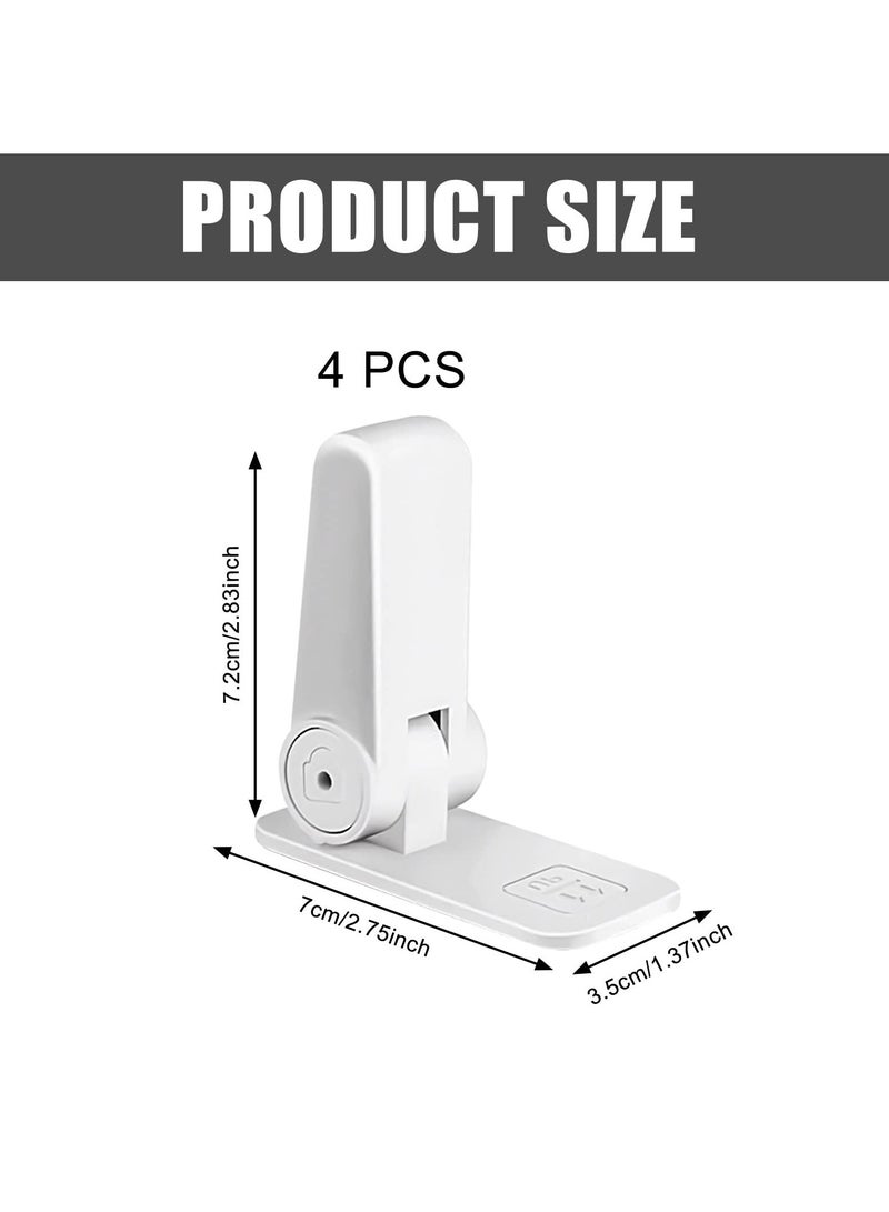 Child Safety Locks 4 Pack Easy Install No Tools Needed Suitable for Doors and Windows Protect Kids and Pets White  - Image 2