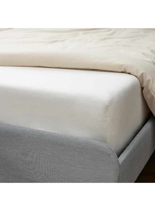 زبون ملاءة سرير مثبتة، بيضاء، 90×200 سم - Image 3