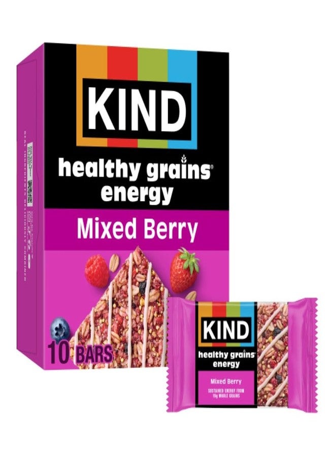 KIND Healthy Grains Energy Bars, Mixed Berry, Gluten Free, Healthy Snacks, 19g Whole Grains, 10 Count - Image 1