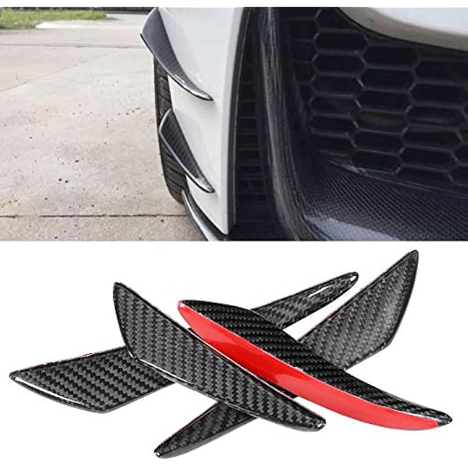 KIMISS Bumper Canards ,4Pcs/Set Universal Carbon Fiber Bumper Canards Lip Spoiler - Image 2