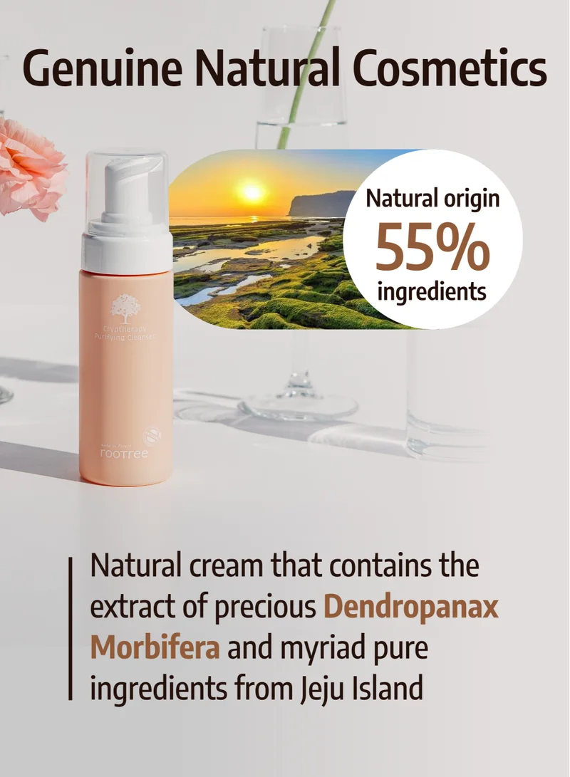 rootree Cryptherapy Purifying Cleanser - Korean Skincare, Face Wash, Gentle Exfoliaitng, Hydrating and Moistruising, Vegan & Cruelty Free
