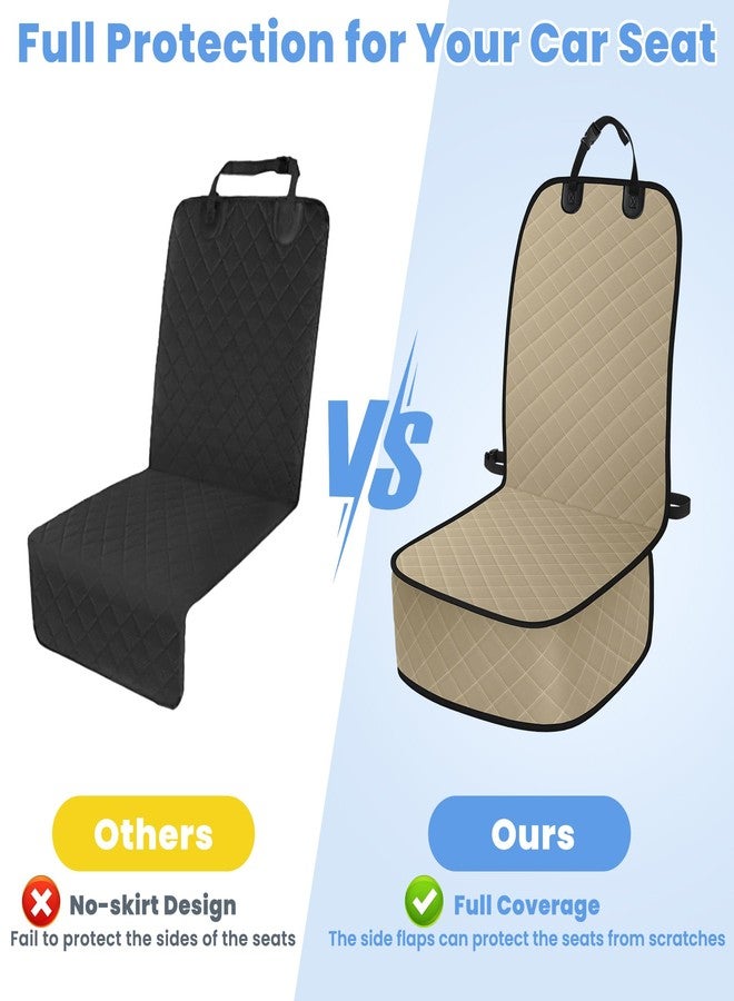 ELONGRIVER Dog Car Seat Covers, Waterproof Front Seat Cover for Dogs, Scratch-Proof, Nonslip Pet Passenger Seat Cover Protector, Universal Fit for Cars Trucks SUVs, Standard Size, Khaki - Image 5