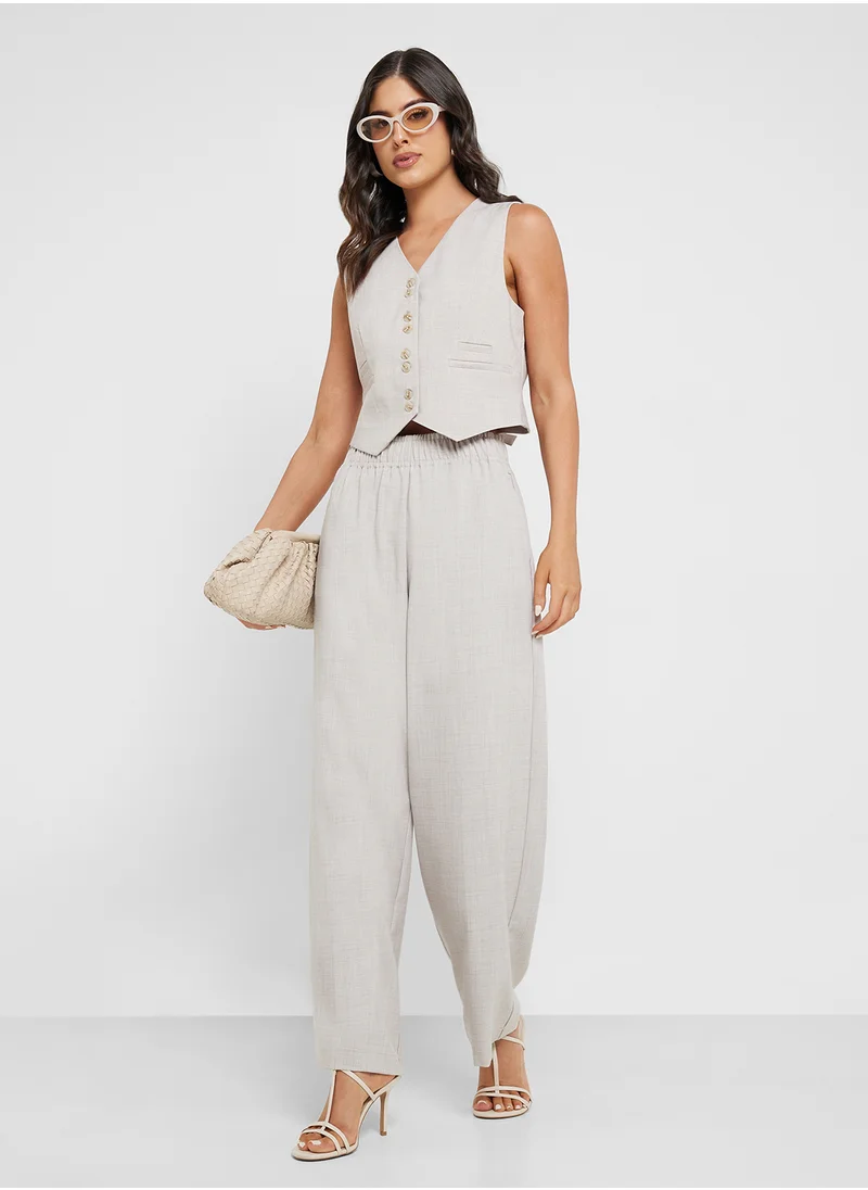 VERO MODA High Waist Wide Leg Linen 30" Pants