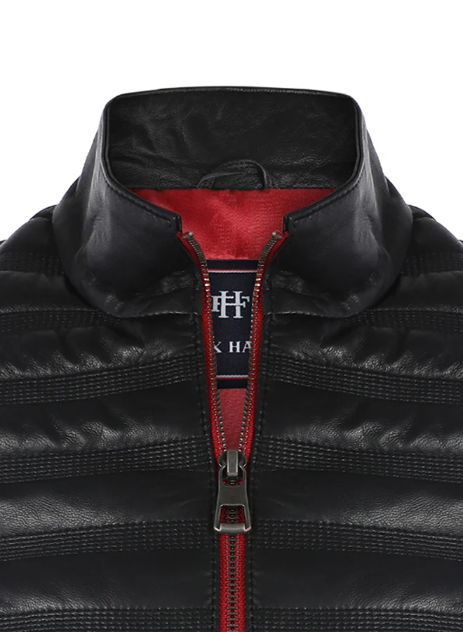 فيليكس هاردي Genuine Leather Black Biker Jacket