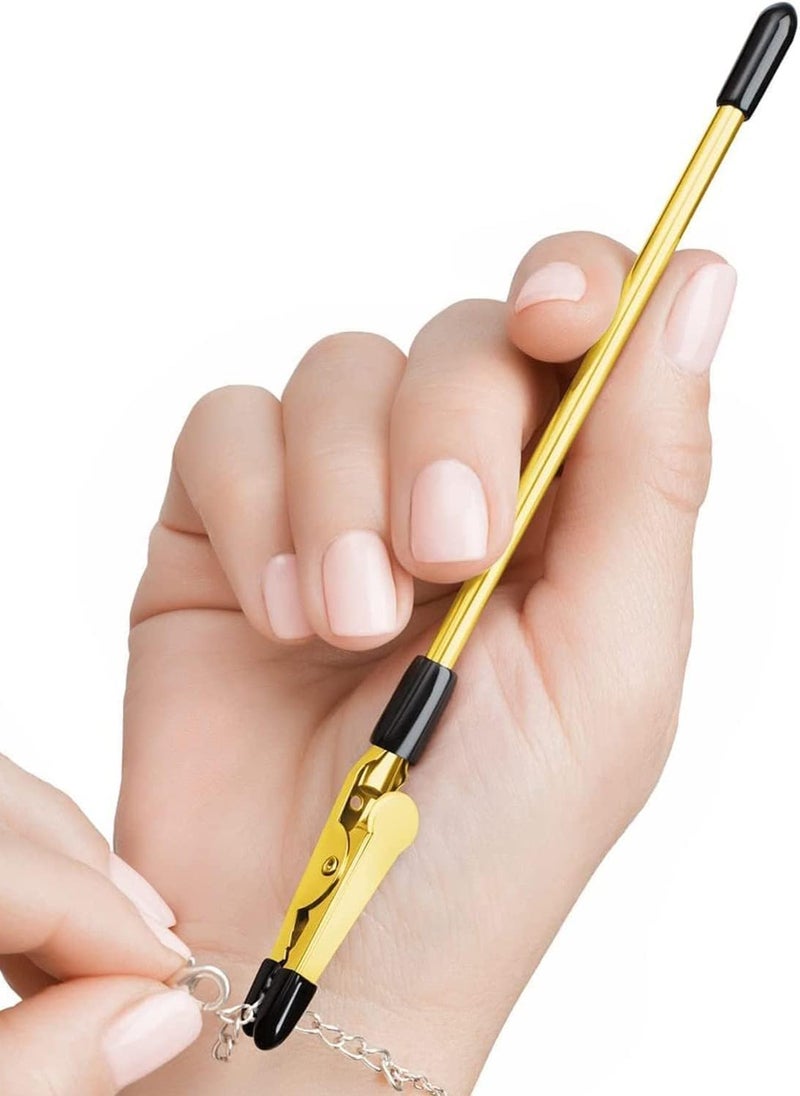 Mission Gallery Bracelet Helper Tool - Fastener Helper Tool for Bracelet, Necklace, Jewelry, Watch - Clip, Clasp Helper - Easy to Put on Yourself, Portable, Made of Metal, Gold - Image 1