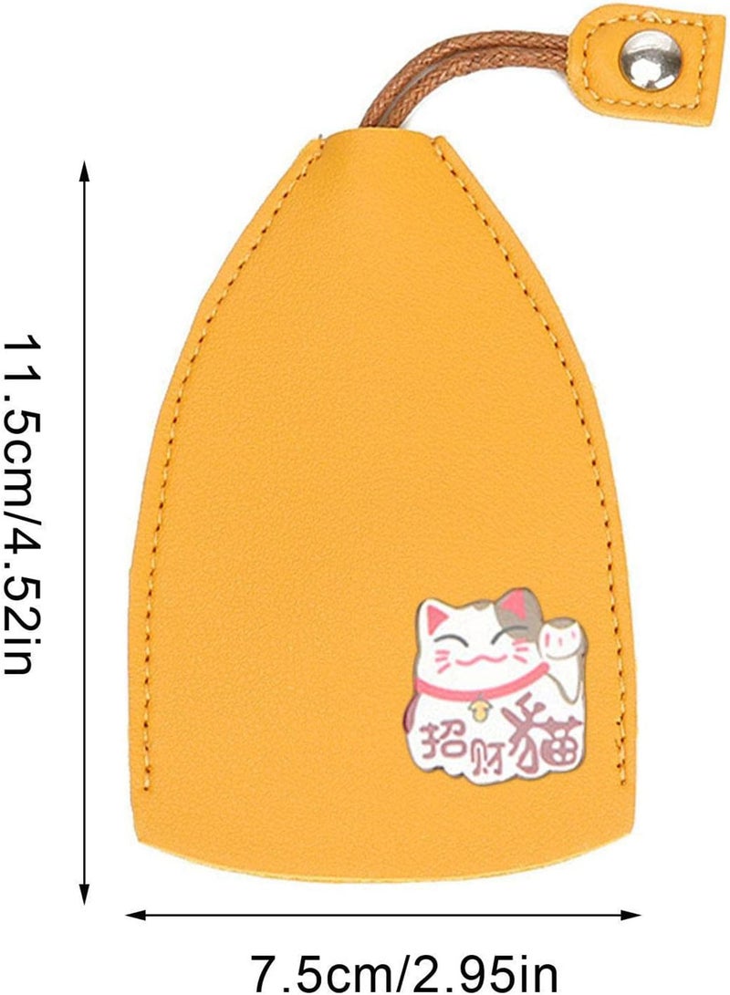 GGOOT Creative Pull Out Key Sleeve, 4 Pack PU Leather Key Bag Wallets Housekeepers, Cartoon Car Key Holder Case for Men Women Unisex, Key Organizer Case Pouch for Holding 5-8 Keys, Not Easy to Slip  - Image 4