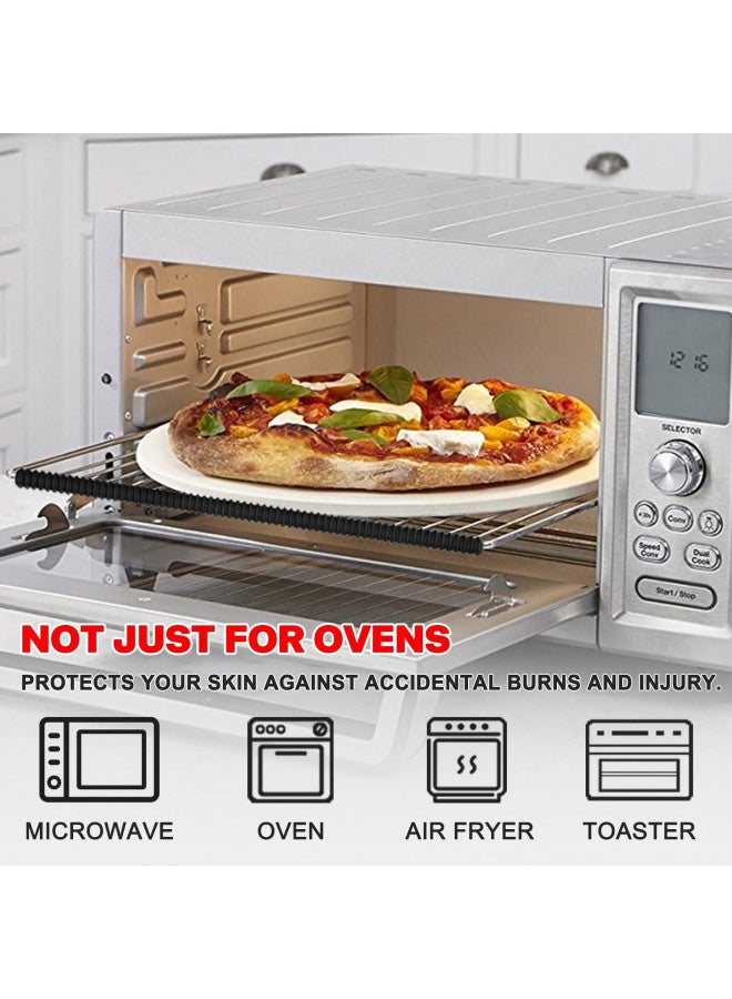 LeeYean Oven Guards for Racks - 4 Pack Heat Resistant Silicone Oven Rack Shields Cover 14 inches Long Oven Rack Edge Protector, Protect Against Burns and Scars (Black) - Image 1