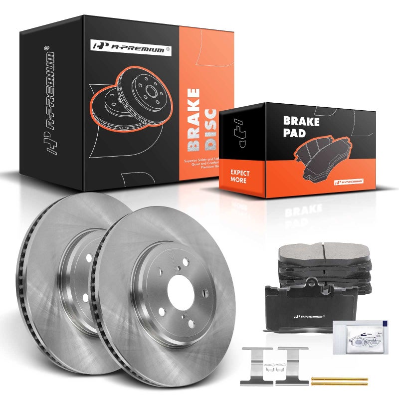 A-Premium A-Premium 12.40 inch (315mm) Front Vented Disc Brake Rotors + Ceramic Pads Kit Compatible with Select Lexus Model - LS430 2001-2006 V8 4.3L, 6-PC Set  - Image 1