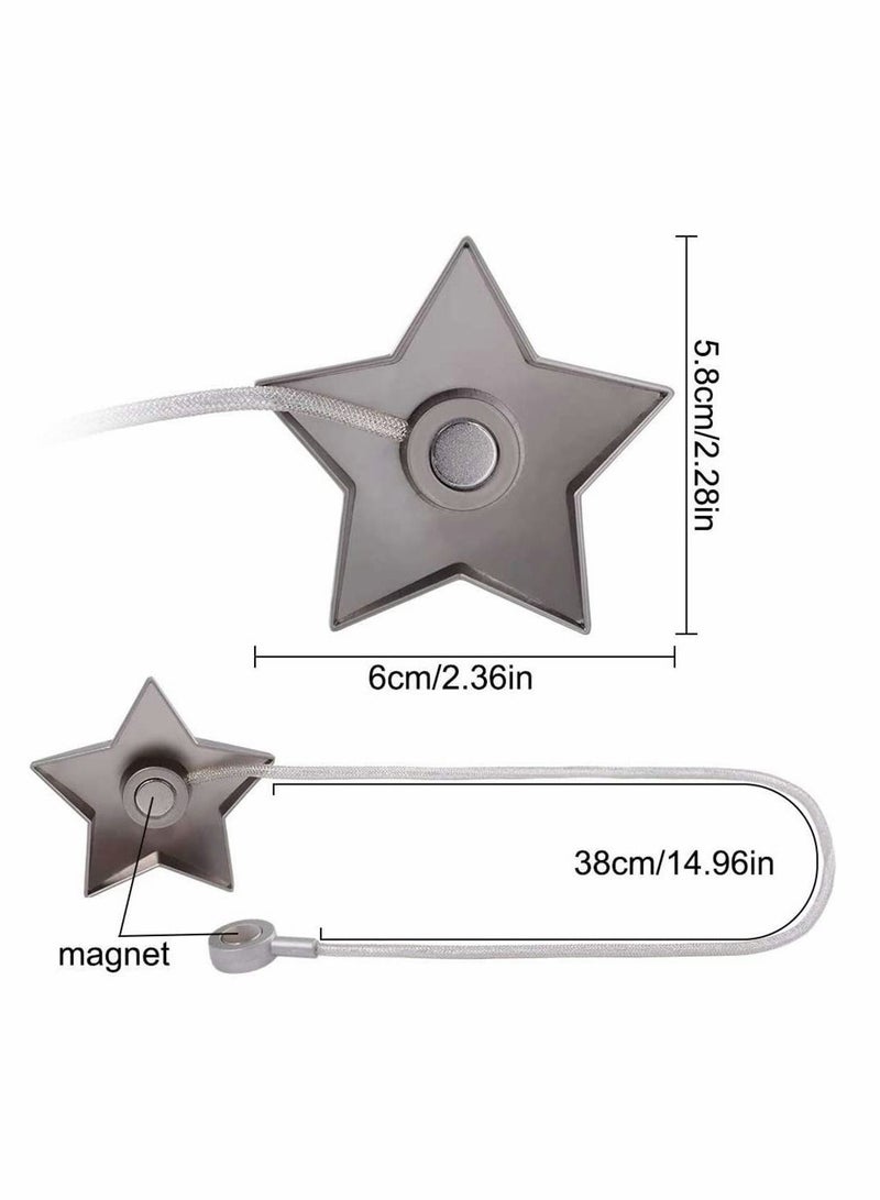 NIBEMINENT Hand Knitting Curtain Rope Tiebacks Tieback Bandage Clips Cord Tie Back Wood Beads 2 Pieces Holdbacks Holder(Grey) - Image 2