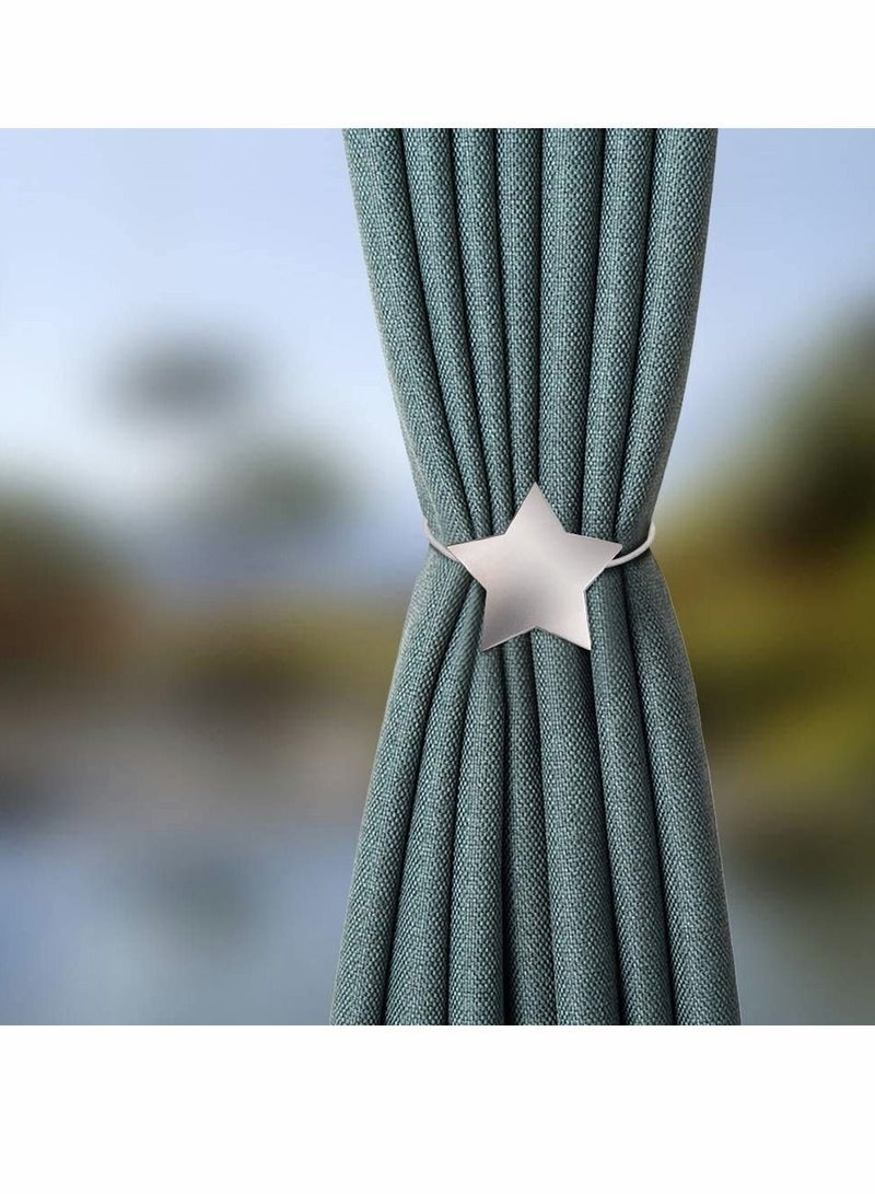 NIBEMINENT Hand Knitting Curtain Rope Tiebacks Tieback Bandage Clips Cord Tie Back Wood Beads 2 Pieces Holdbacks Holder(Grey) - Image 5