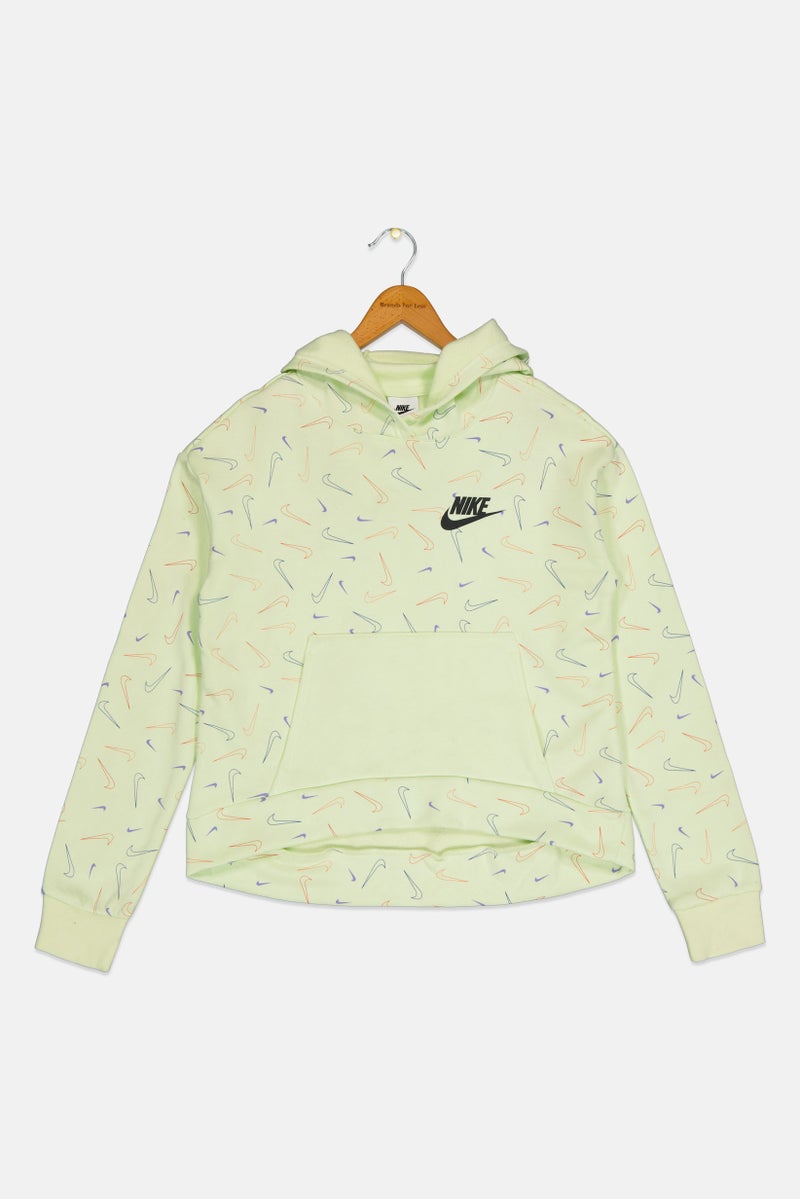 Nike Kids Girl Allover Print Long Sleeve Outdoor Hoodie, Multicolor - Image 1