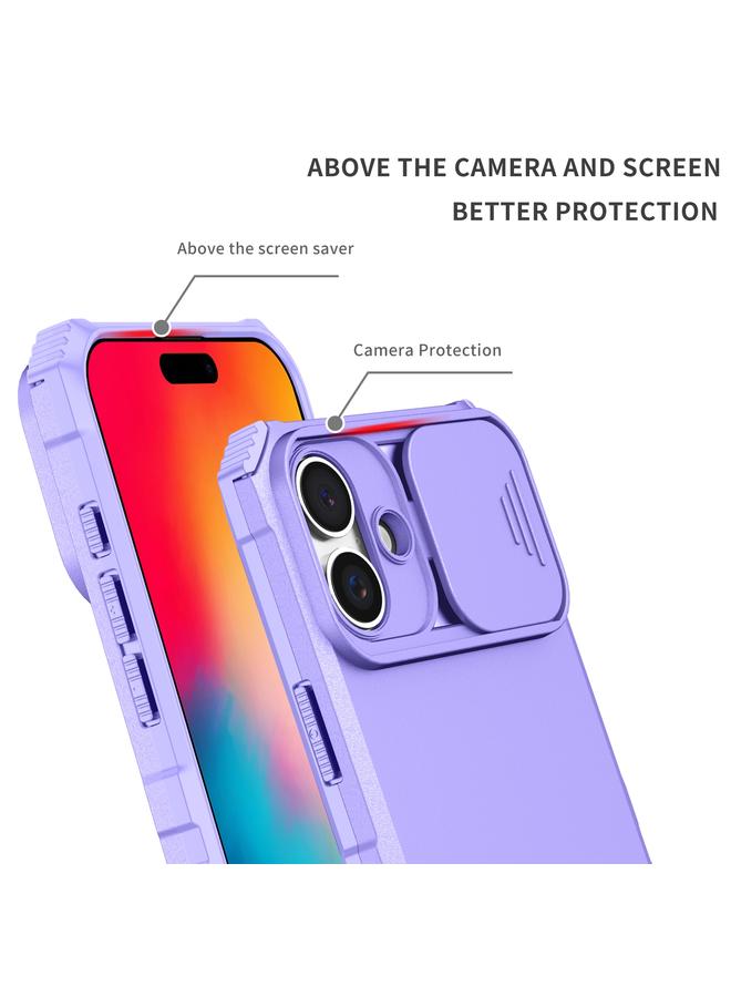 اس-توب جراب لهاتف iPhone 16 مزود بحامل مجسم وغطاء منزلق للكاميرا - Image 5