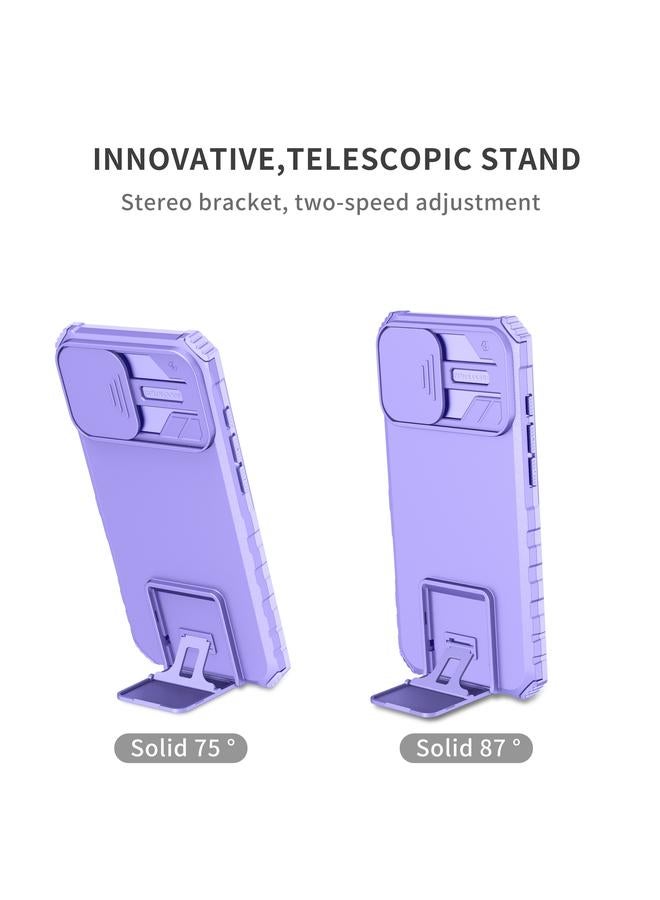 اس-توب جراب لهاتف iPhone 16 مزود بحامل مجسم وغطاء منزلق للكاميرا - Image 3