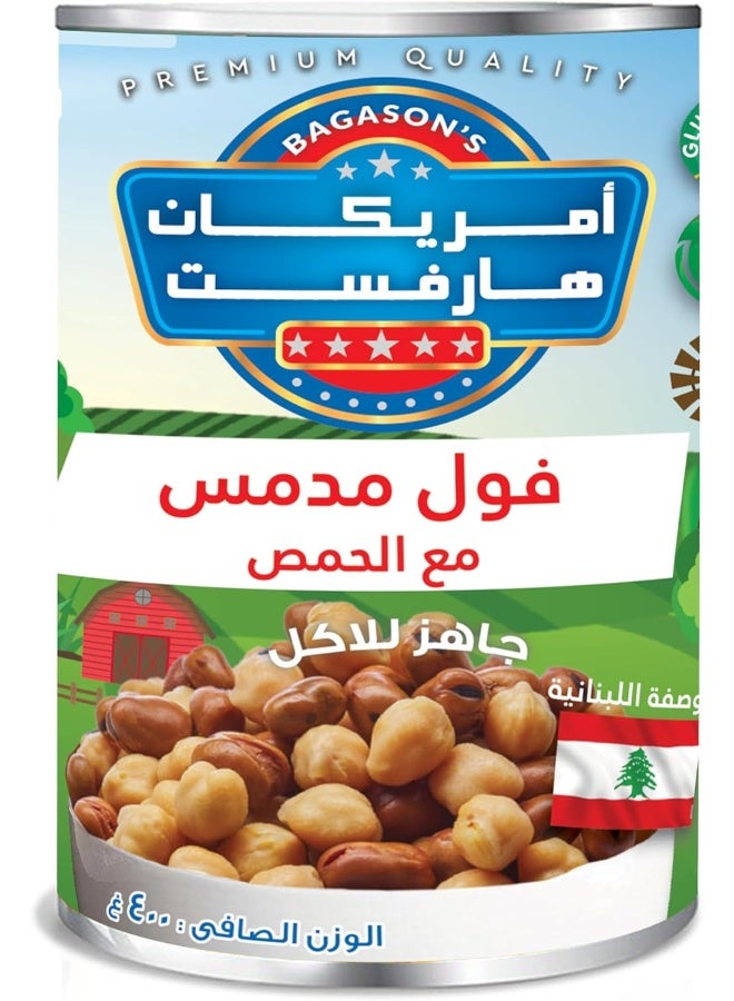 American Harvest Foul Medammas Lebanese Recipe Easy Open Can, 400gm - Image 2